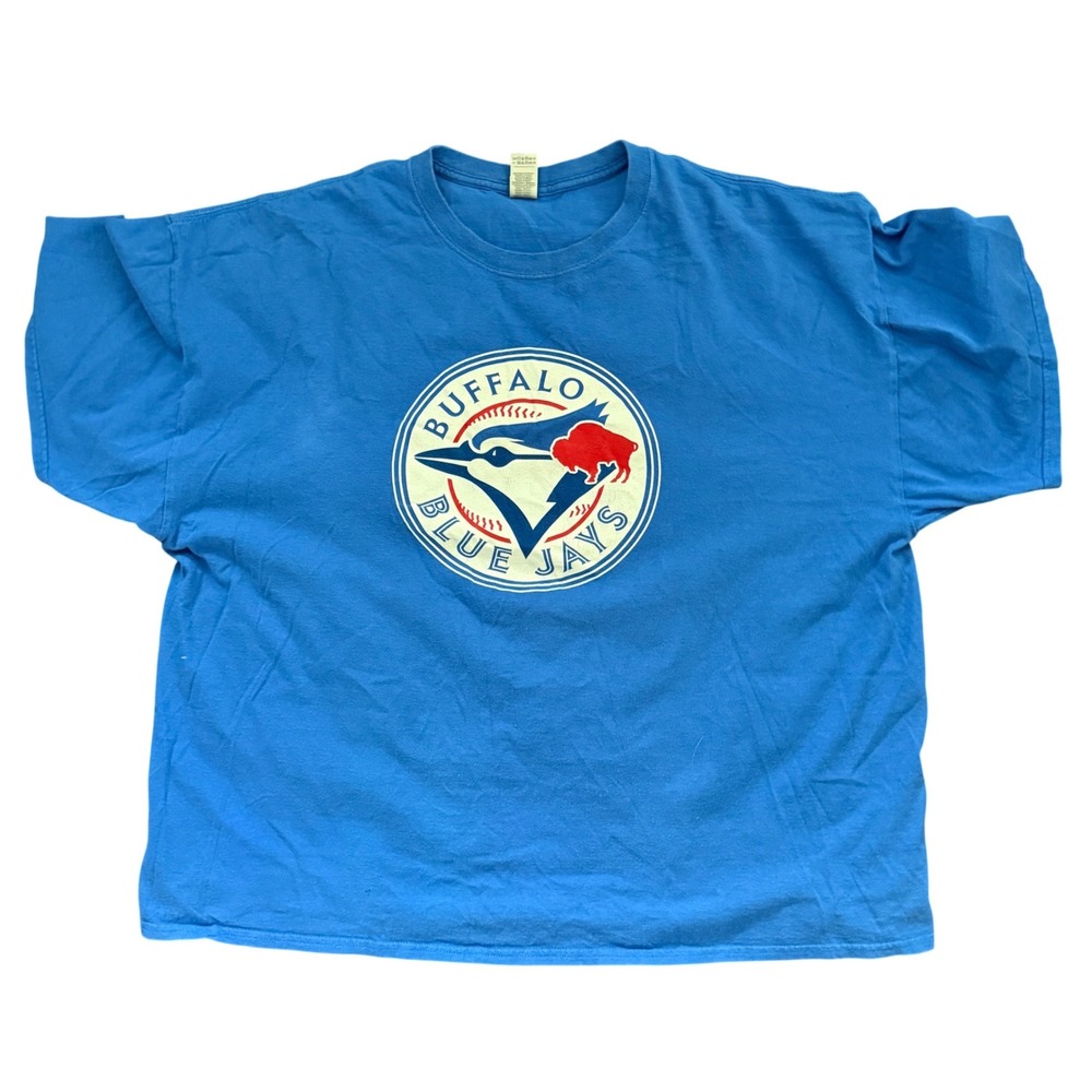 Buffalo Blue Jays Gildan Heavy Cotton T-Shirt Blue 3XL Graphic Tee Baseball